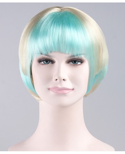 Blue White Swing Bob Wig